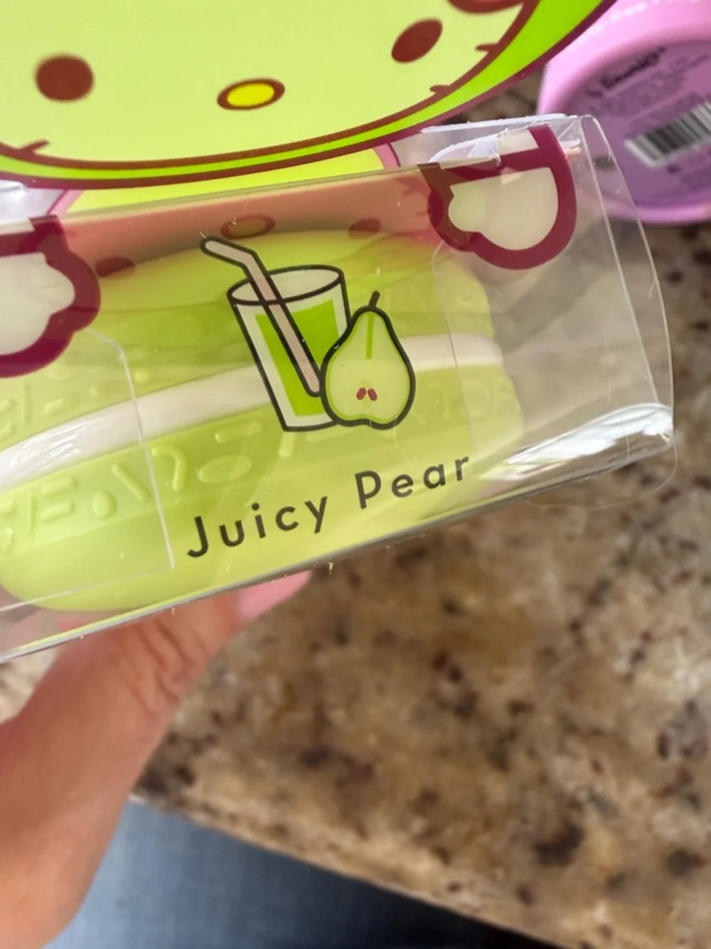 Hello Kitty Macaron Lip Balm and Blending Sponge Set - Pink, Lime Green, Blue - Picture 3 of 6